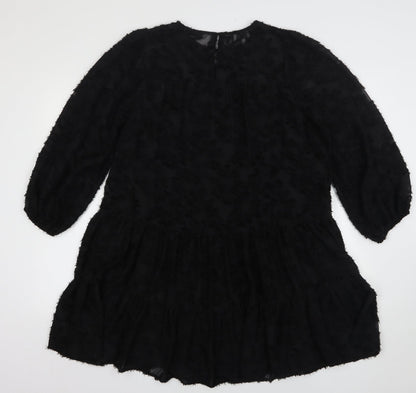 Gallery Womens Black  Polyester A-Line  Size S  Round Neck