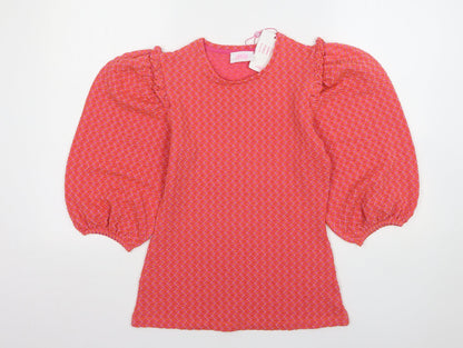 Womens UK Size XS Savida Pink Basic Blouse