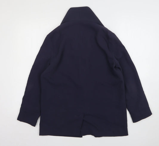 Topshop Womens Blue  Polyester Jacket Blazer Size 10