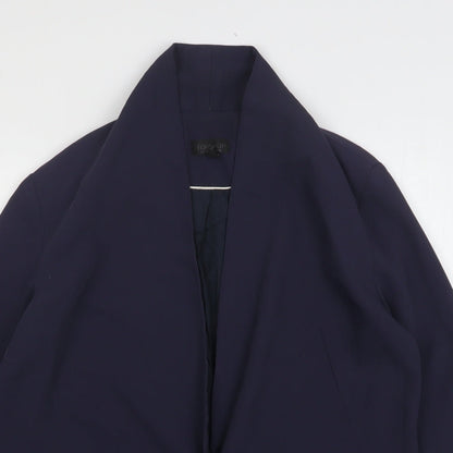 Topshop Womens Blue  Polyester Jacket Blazer Size 10