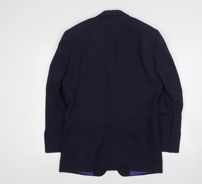 Dale Rhodes Mens Blue  Wool Jacket Suit Jacket Size 44