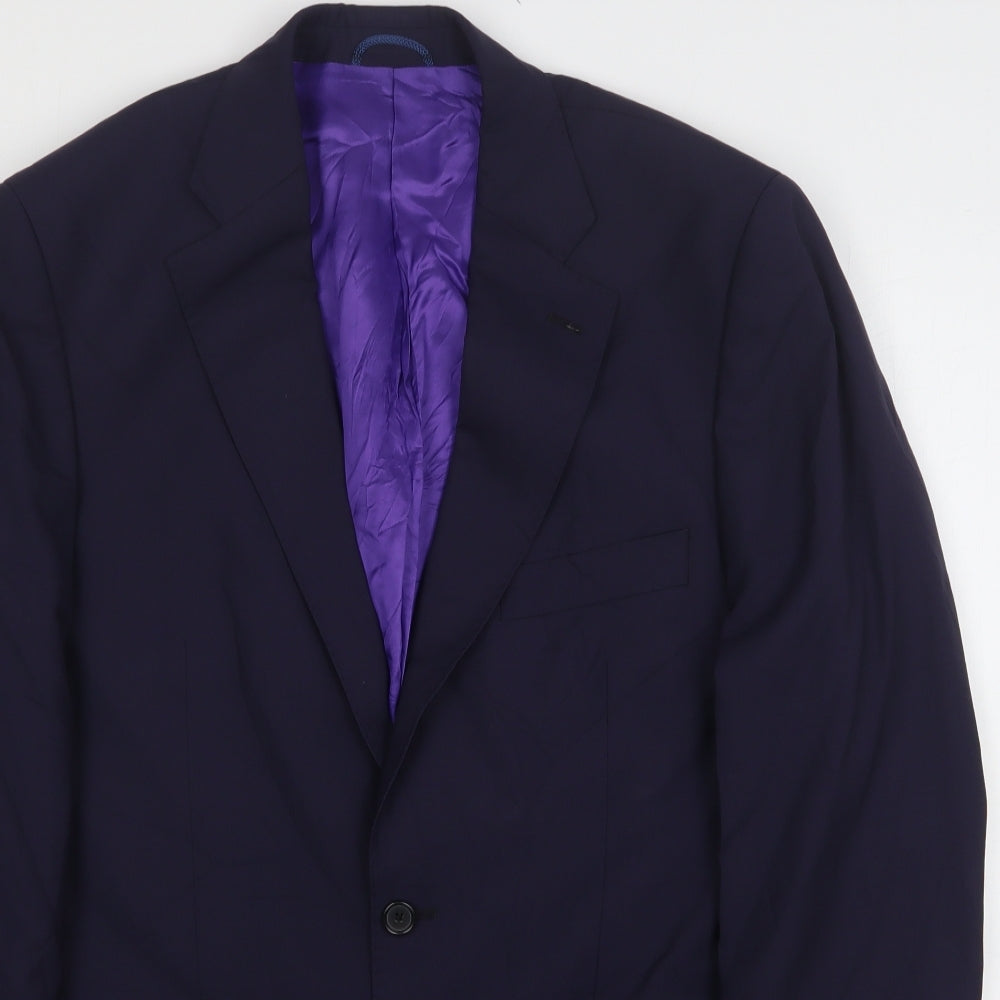 Dale Rhodes Mens Blue  Wool Jacket Suit Jacket Size 44