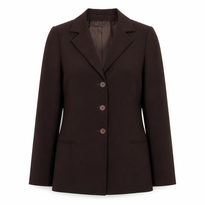 Monte Napoleone Womens Brown  Polyester Jacket Suit Jacket Size 12