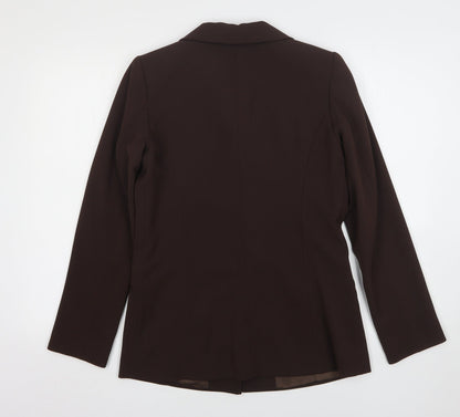 Monte Napoleone Womens Brown  Polyester Jacket Suit Jacket Size 12