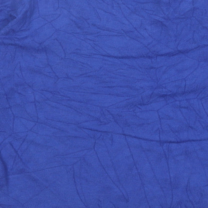 Marks and Spencer Womens Blue V-Neck  Viscose Pullover Jumper Size 8