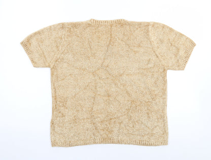 Womens UK Size 12 Marks and Spencer Gold Jersey T-Shirt