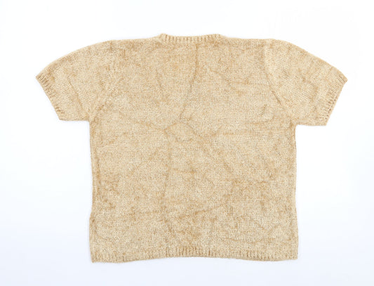 Womens UK Size 12 Marks and Spencer Gold Jersey T-Shirt