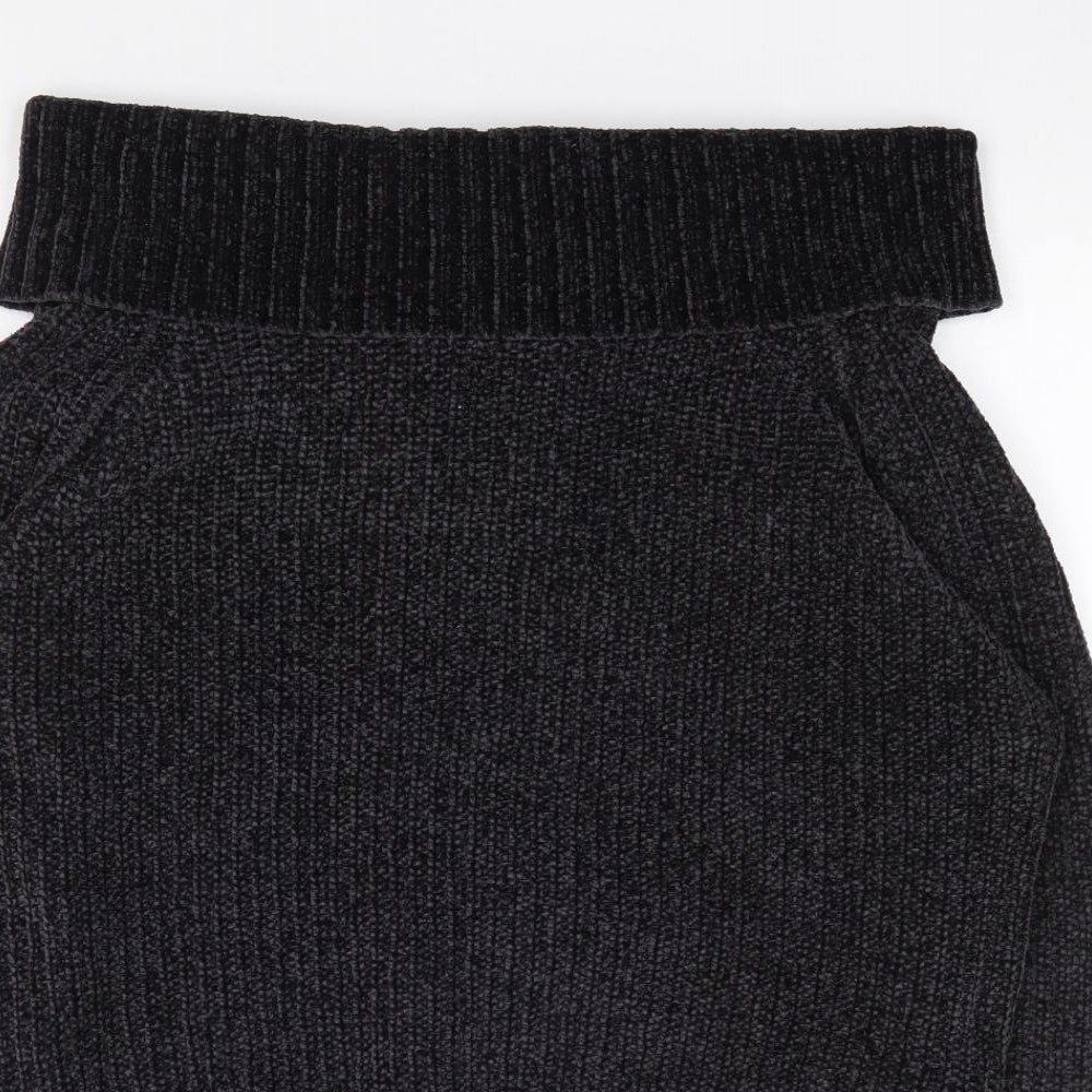 Womens UK Size M New Look Grey Henley Jumper
