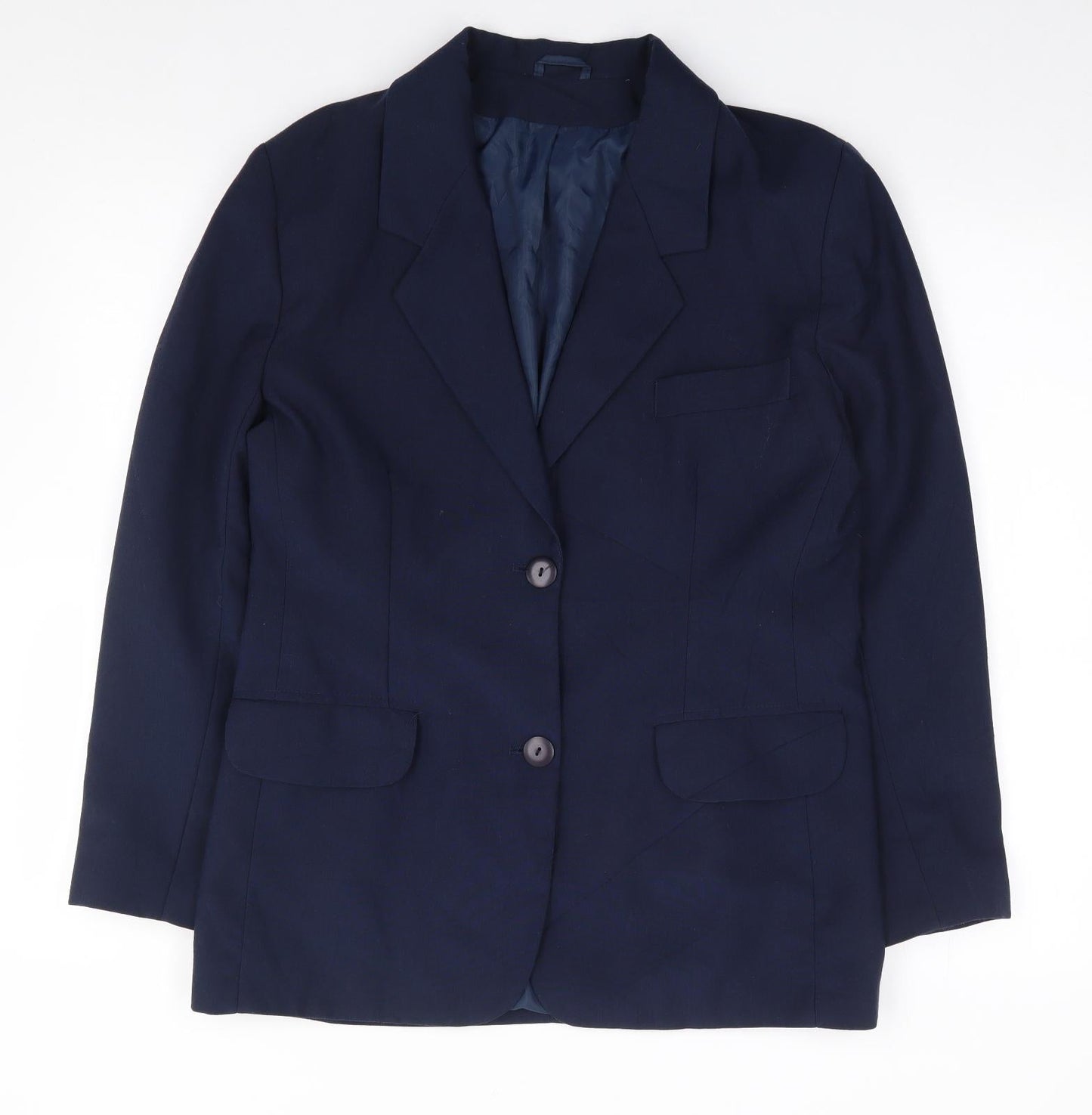 Classic Woman Womens Blue  Polyester Jacket Suit Jacket Size 12