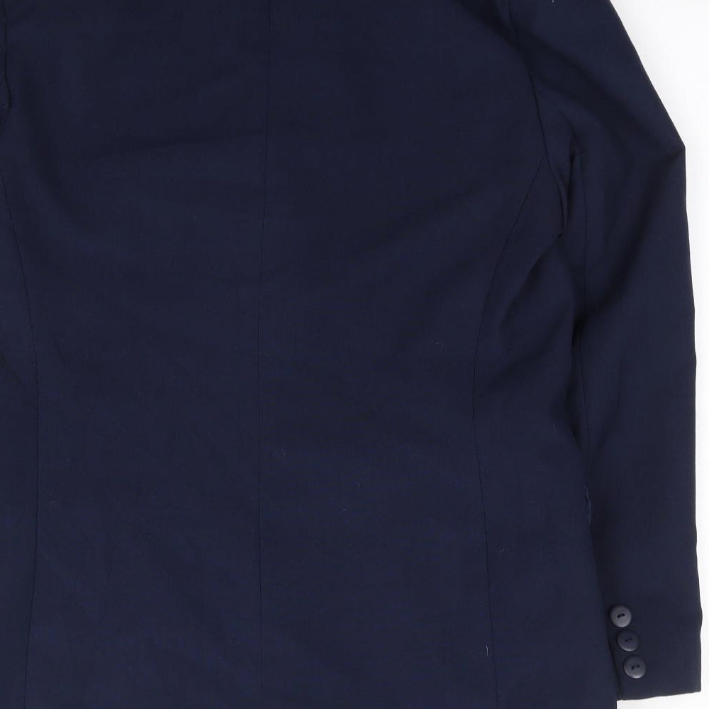 Classic Woman Womens Blue  Polyester Jacket Suit Jacket Size 12