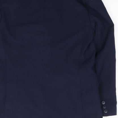 Classic Woman Womens Blue  Polyester Jacket Suit Jacket Size 12