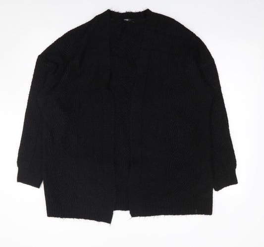 George Womens Black V-Neck  Acrylic Cardigan Jumper Size M