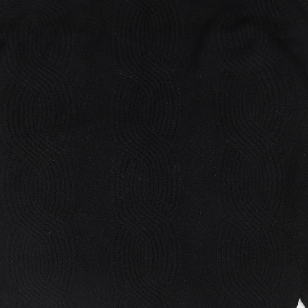 George Womens Black V-Neck  Acrylic Cardigan Jumper Size M