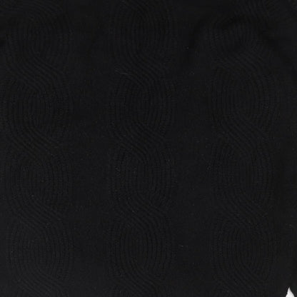 George Womens Black V-Neck  Acrylic Cardigan Jumper Size M