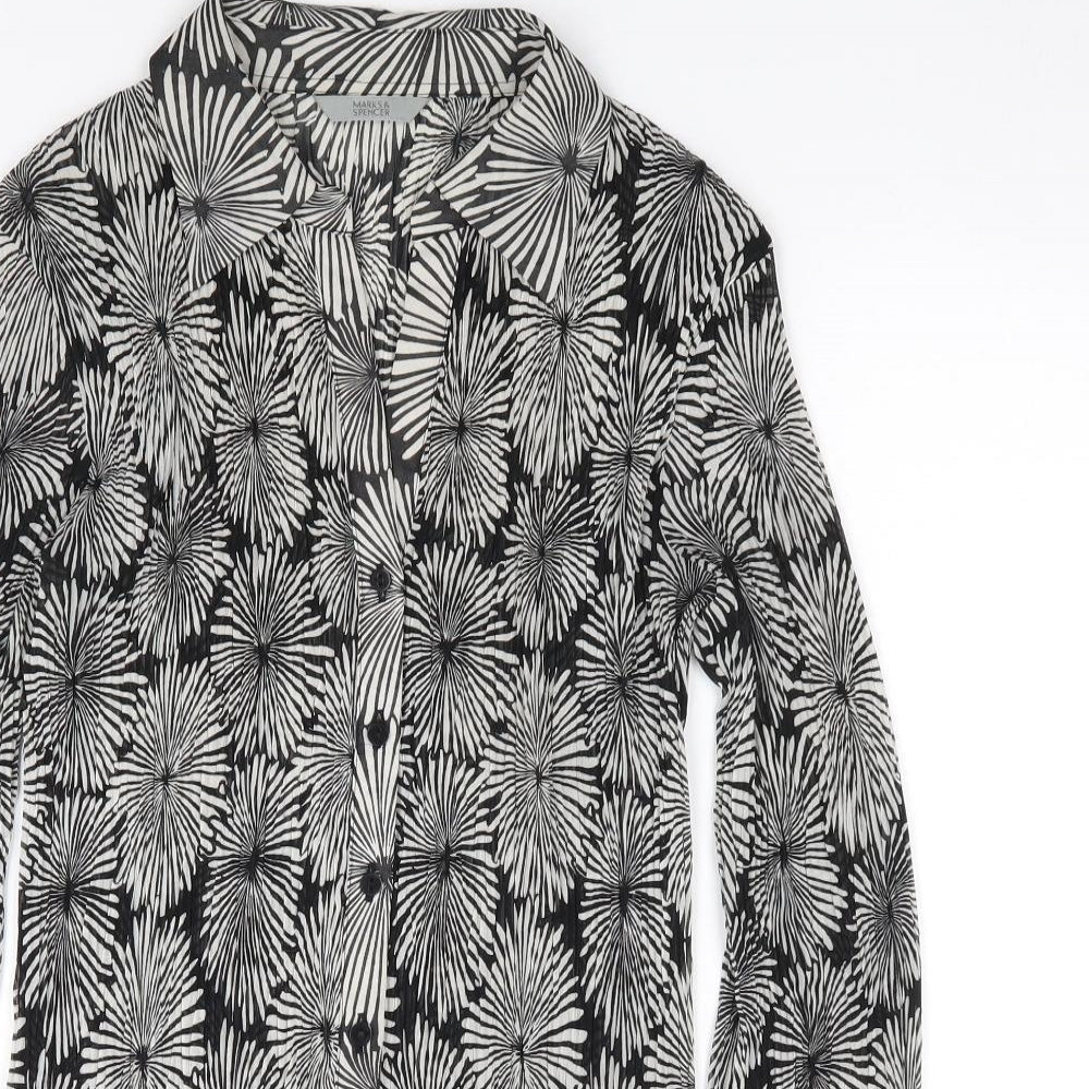 Womens UK Size 8 Marks and Spencer Multicoloured Jersey Button-Up