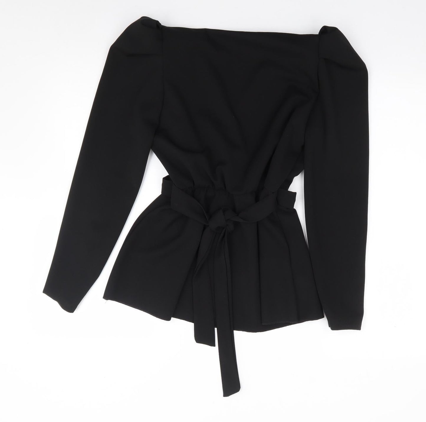 Passion LyLy Womens Black  Viscose Jersey Blouse Size S Boat Neck