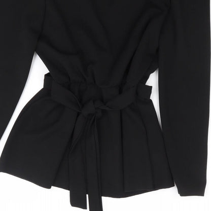 Passion LyLy Womens Black  Viscose Jersey Blouse Size S Boat Neck