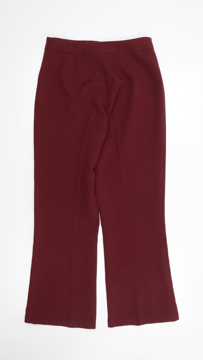 Topshop Womens Red  Polyester Trousers  Size 8 L26 in Regular Zip