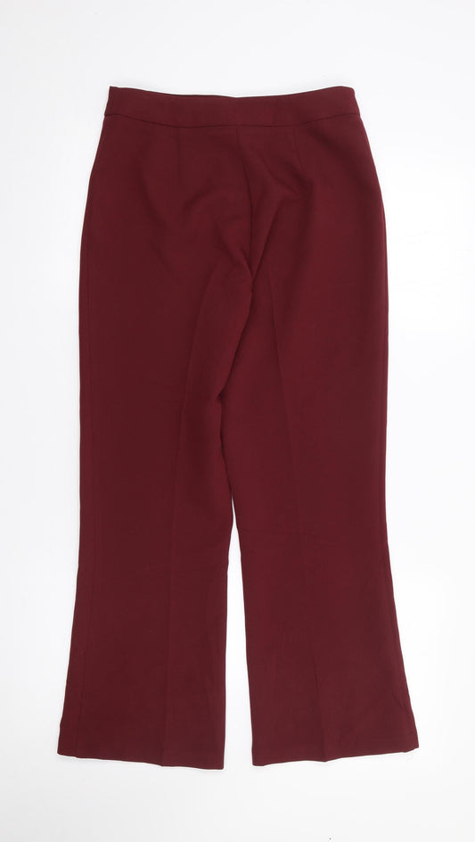 Topshop Womens Red  Polyester Trousers  Size 8 L26 in Regular Zip