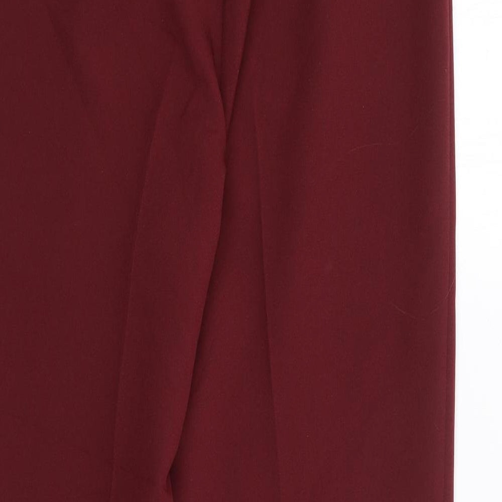 Topshop Womens Red  Polyester Trousers  Size 8 L26 in Regular Zip