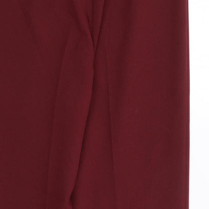 Topshop Womens Red  Polyester Trousers  Size 8 L26 in Regular Zip