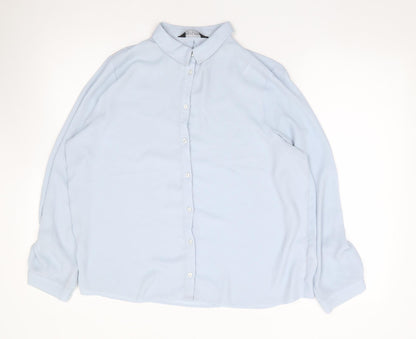 Womens UK Size 14 Dorothy Perkins Blue Jersey Button-Up