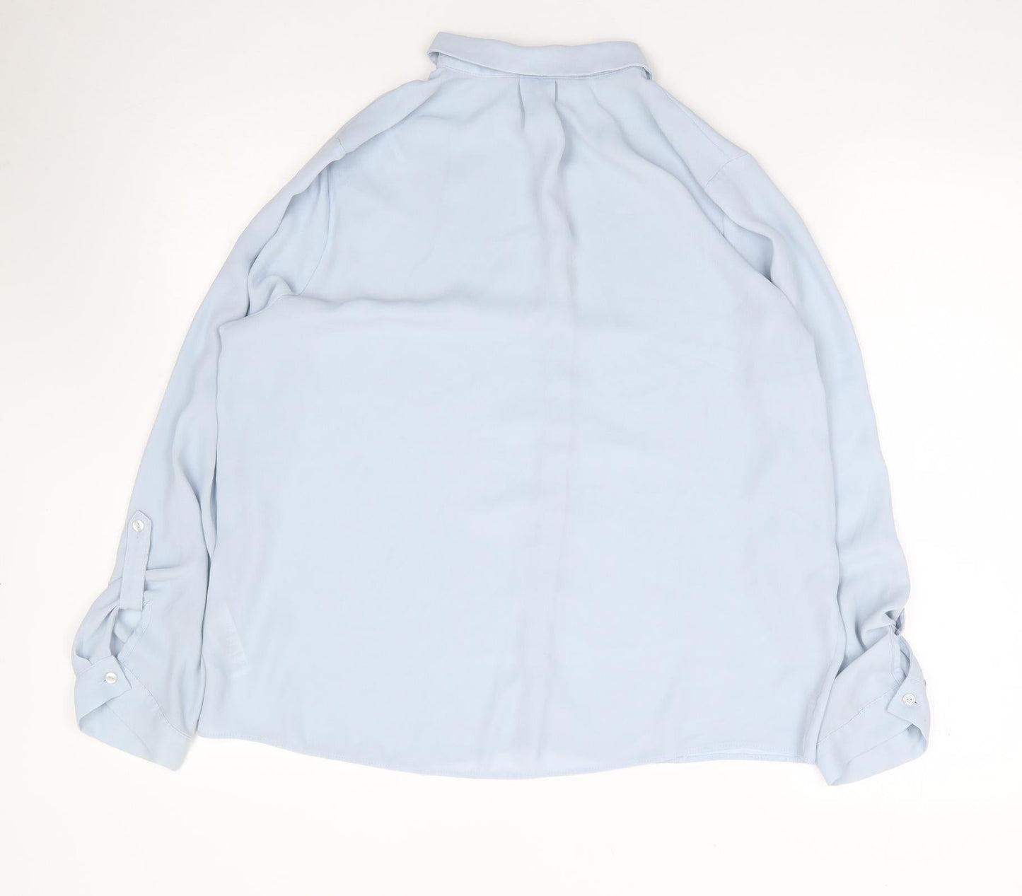 Womens UK Size 14 Dorothy Perkins Blue Jersey Button-Up