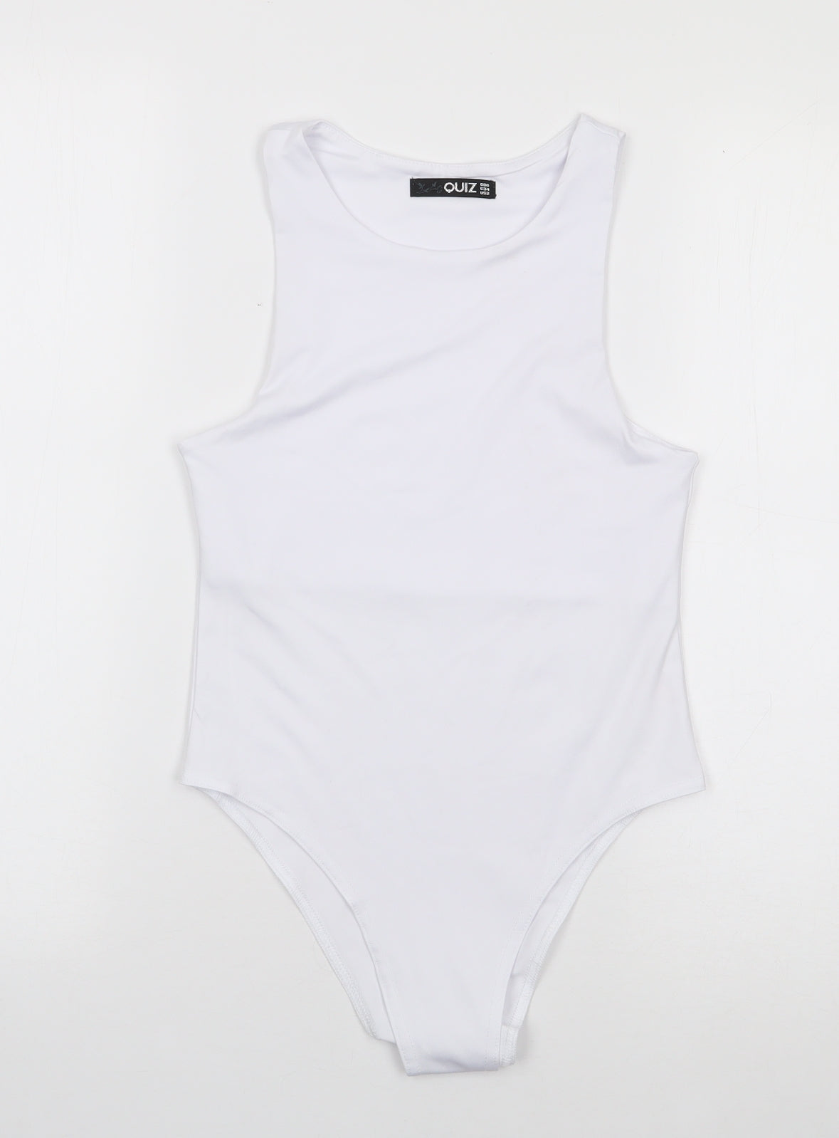 Quiz Womens Ivory  Polyester Bodysuit One-Piece Size 6  Snap
