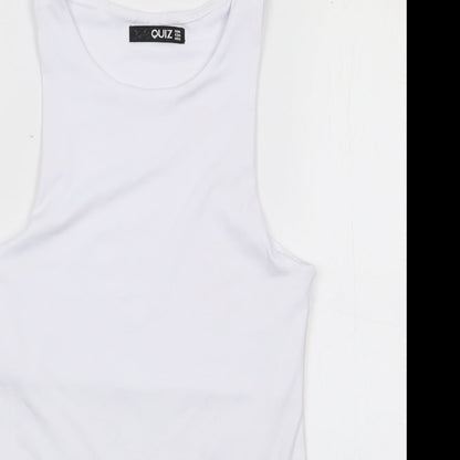 Quiz Womens Ivory  Polyester Bodysuit One-Piece Size 6  Snap