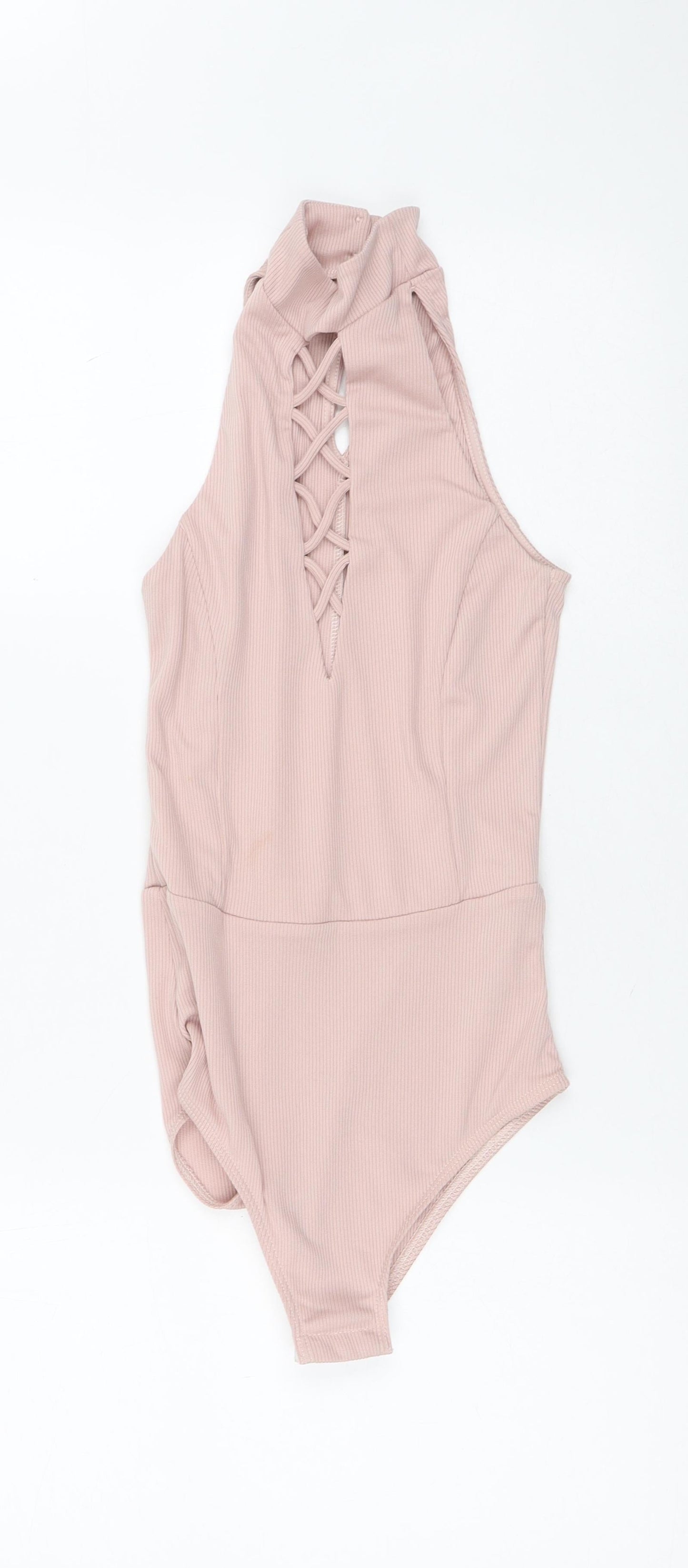 Miss Selfridge Womens Pink  Polyester Bodysuit One-Piece Size 4 L10 in