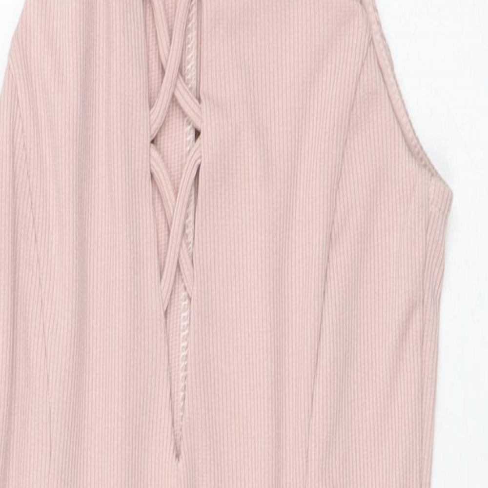 Miss Selfridge Womens Pink  Polyester Bodysuit One-Piece Size 4 L10 in
