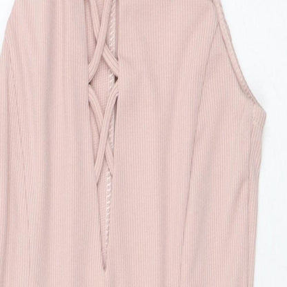Miss Selfridge Womens Pink  Polyester Bodysuit One-Piece Size 4 L10 in