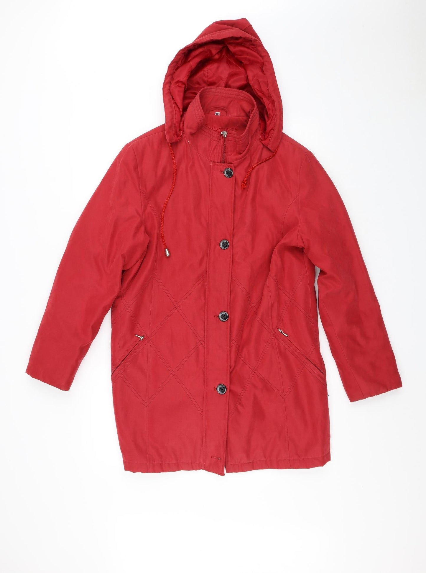 ELEGAUZE Womens Red   Jacket Coat Size 10
