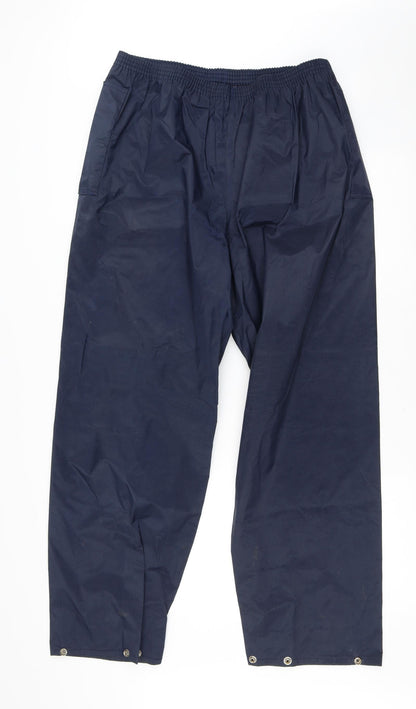 Stormbreak Mens Blue  Polyester Rain Trousers Trousers Size L L28 in Regular