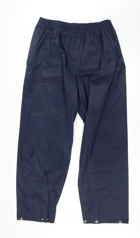 Stormbreak Mens Blue  Polyester Rain Trousers Trousers Size L L28 in Regular