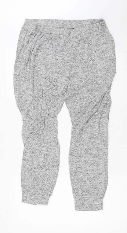 Preworn Mens Grey Geometric Viscose Sweatpants Trousers Size L L25 in Regular