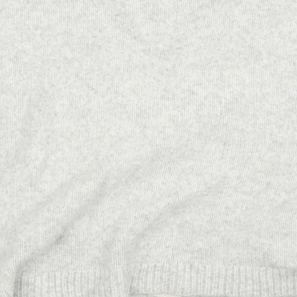 El Corte Inglés Womens White Crew Neck Argyle/Diamond Acrylic Pullover Jumper Size S