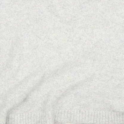 El Corte Inglés Womens White Crew Neck Argyle/Diamond Acrylic Pullover Jumper Size S