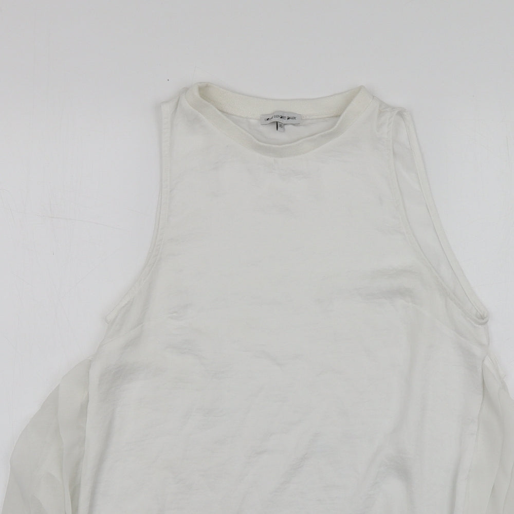 Light before Dark Womens White  Polyester Basic Blouse Size XS Round Neck