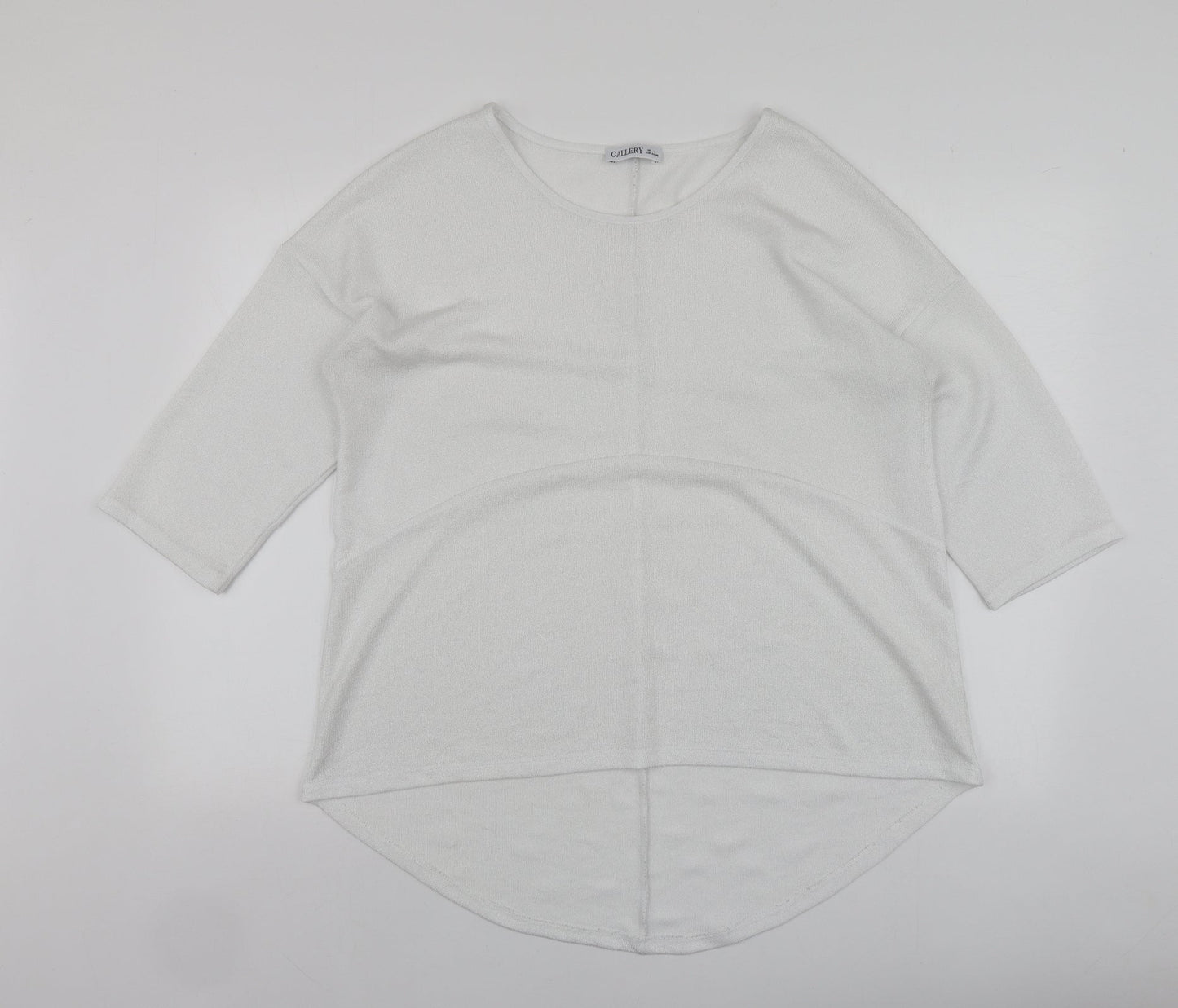 Womens UK Size L Gallery White Basic Blouse