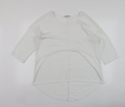 Womens UK Size L Gallery White Basic Blouse