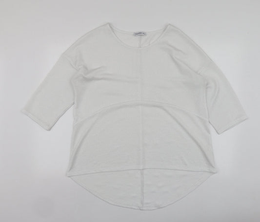Womens UK Size L Gallery White Basic Blouse
