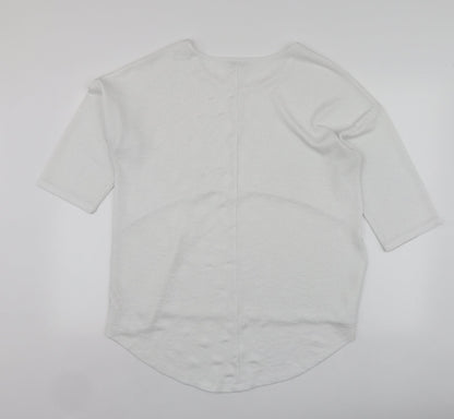 Womens UK Size L Gallery White Basic Blouse