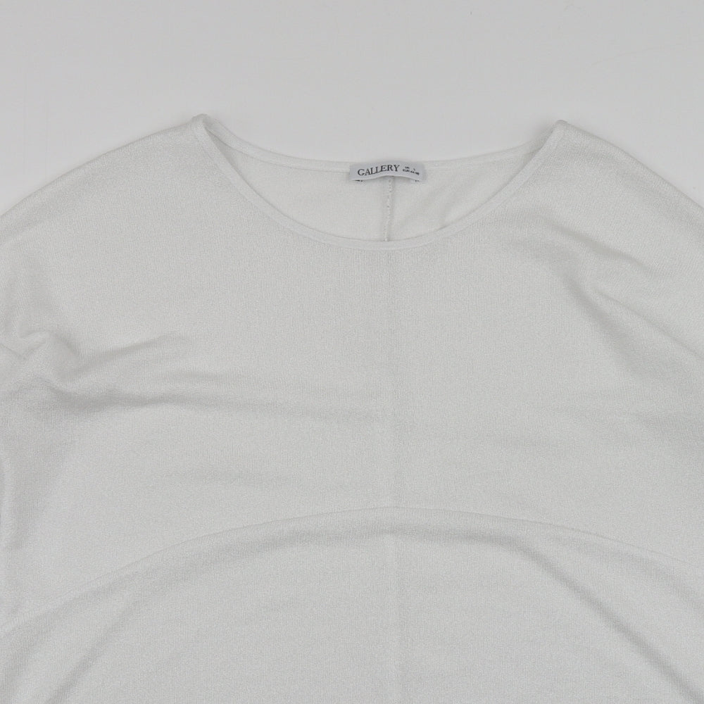 Womens UK Size L Gallery White Basic Blouse