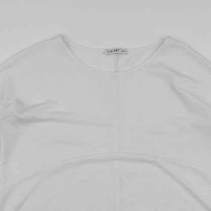 Womens UK Size L Gallery White Basic Blouse