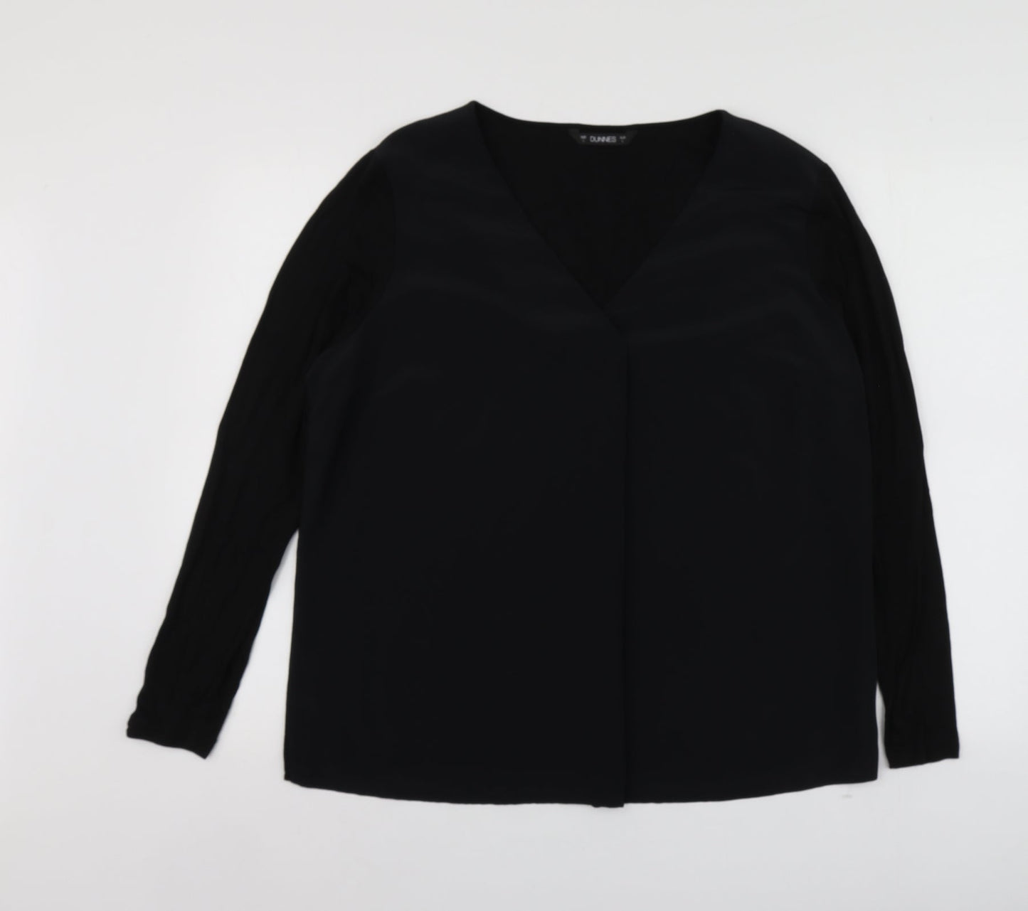 Womens UK Size L Dunnes Stores Black Basic Blouse