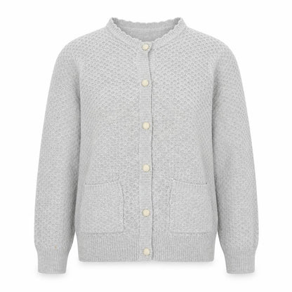 Honor Womens Grey V-Neck  Acrylic Cardigan Jumper Size S