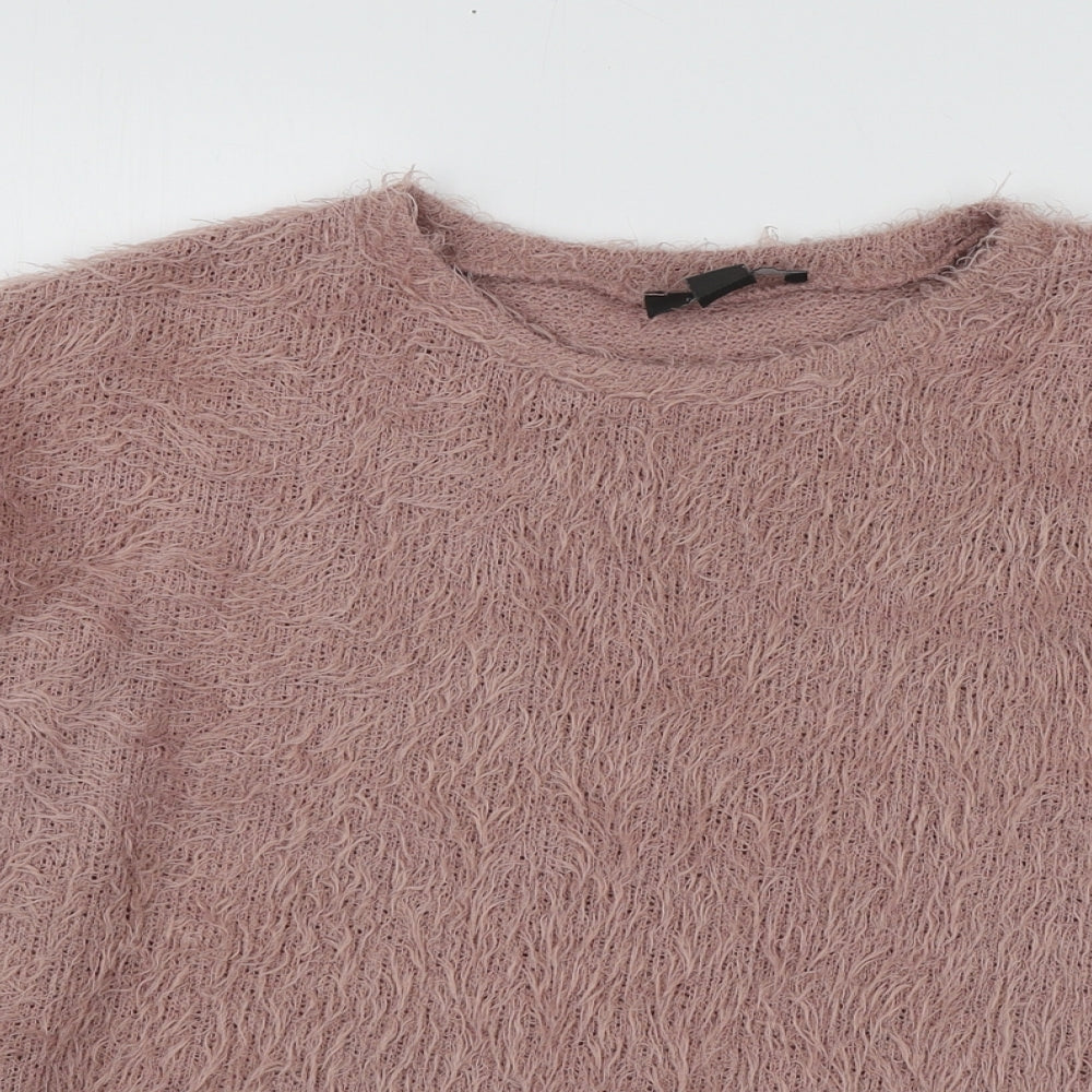 Primark Womens Pink Round Neck  Polyester Pullover Jumper Size XS