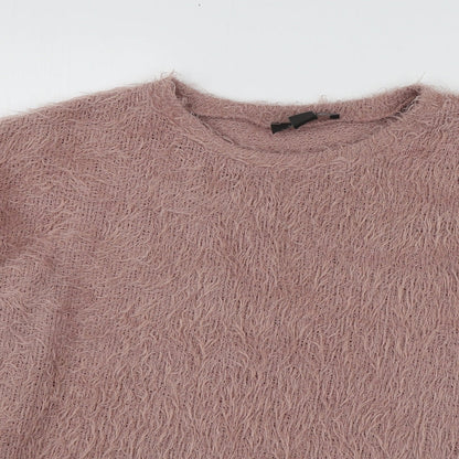 Primark Womens Pink Round Neck  Polyester Pullover Jumper Size XS