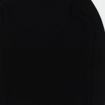 TU Womens Black High Neck  Acrylic Pullover Jumper Size 10